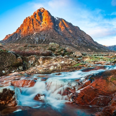 Buachaille Etive Mor and the River Coupall, Glencoe, Scotland.
