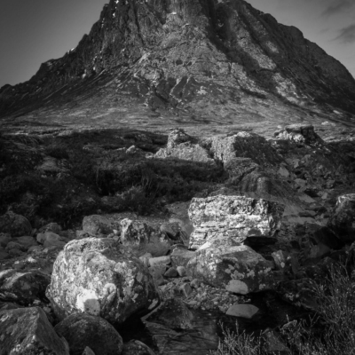 Buachaille Etive Mor and rocks, Glencoe, Scotland. SM005