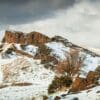 Salisbury Crags in snow, Edinburgh, Scotland. EH044
