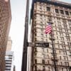 Wall Street sign on lamp-post in downtown Manhattan, New York City NY032