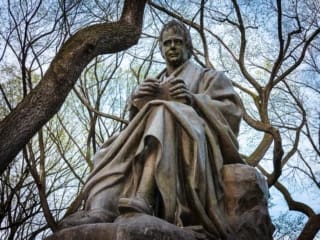 Statue of Sir Walter Scott in Central Park, New York City. NY022