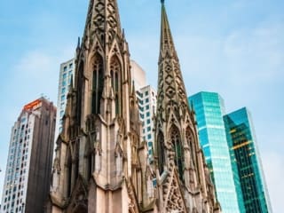 Fifth Avenue facade of St Patrick's Cathedral, New York City NY026