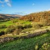 View west along Langstrothdale from its junction with Wharfeldale, Yorkshire Dales, England.