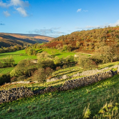 View West Along Langstrothdale From Its Junction With Wharfeldale Yorkshire Dales England