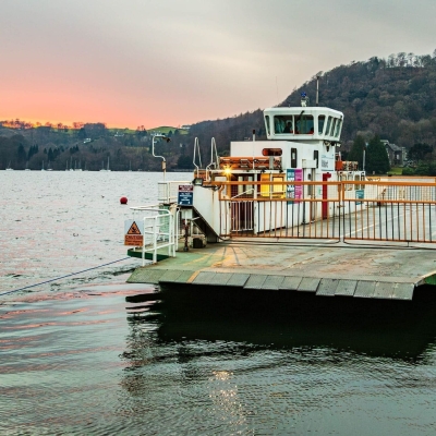 Windermere Ferry Dusk Bowness Cumbria England