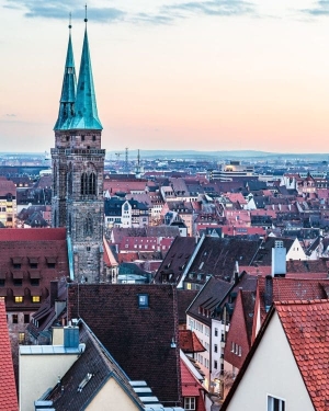 Dusk View From Nuremberg Castle, Bavaria, Germany.
