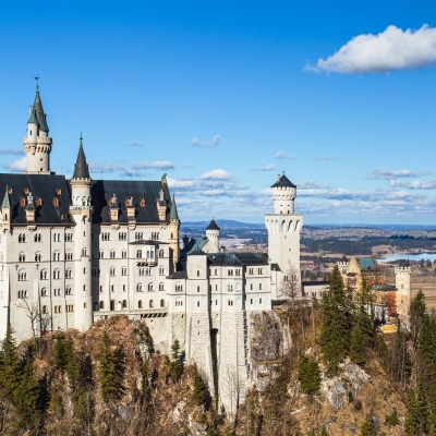 Neuschwanstein Castle from the Marienbrucke, Bavaria, Germany.