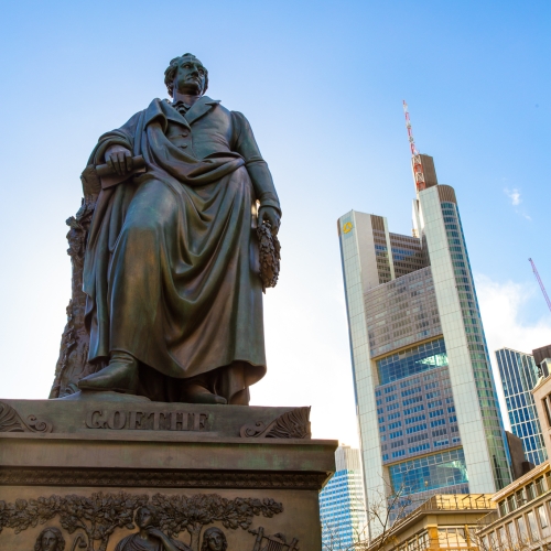 Statue of Goethe in the Goetheplatz, Frankfurt am Main, Germany. FF005