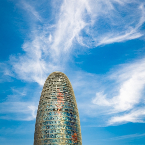 Upper part of the Agbar Tower, Barcelona, Spain. BC018