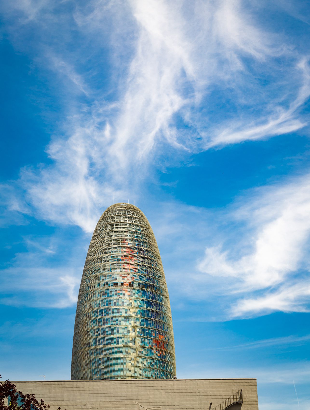 Upper part of the Agbar Tower, Barcelona, Spain. BC018