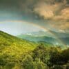 Rainbow over Buckeye Knob, Blue Ridge Parkway, North Carolina, USA. NC006
