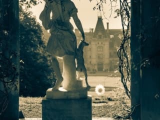 The statue of Diana, goddess of the hunt, located on the hill overlooking Biltmore House, Asheville, North Carolina, USA. NC015