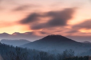 Sunset view of the Black Mountains from near Penland, North Carolina, USA. Sunset view of the Black Mountains ridge from near Penland, North Carolina, USA. NC025 Sunset view of the Black Mountains ridge from near Penland, North Carolina, USA. NC025