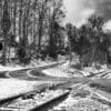 Railway crossing, Penland, North Carolina, USA. CM014