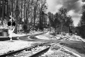 Railway crossing, Penland, North Carolina, USA. CM014 Railway crossing, Penland, North Carolina, USA. CM014