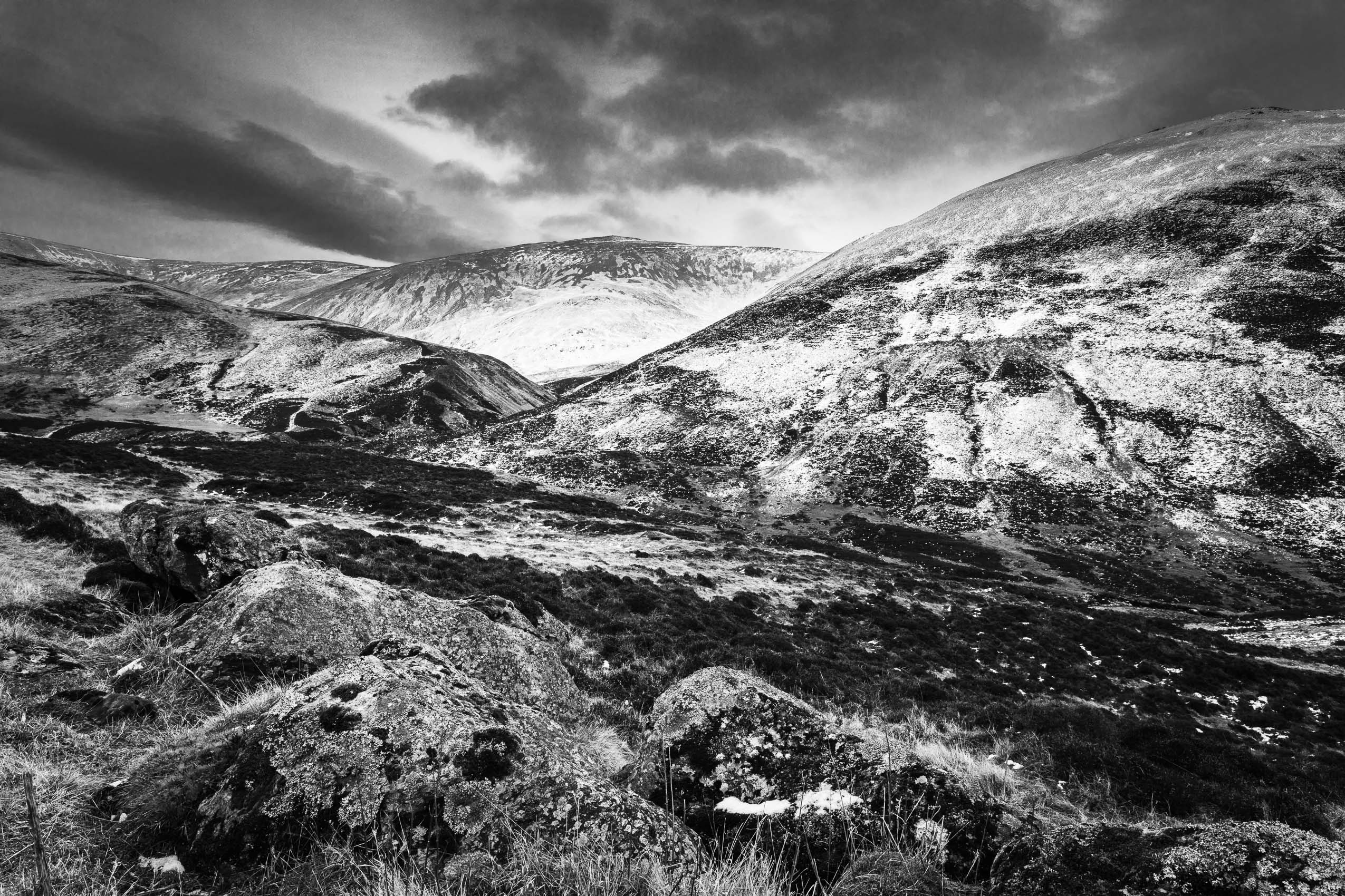 Snowy landscape at the Pass of Glenshee, Aberdeenshire, Scotland. SM028