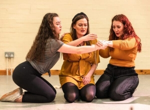 Lydia Davidson, Lori Flannigan and Nina Gray of Fearless Players rehearsing for 'Armour'. FP009 Lydia Davidson, Lori Flannigan and Nina Gray of Fearless Players rehearsing for 'Armour'. FP009
