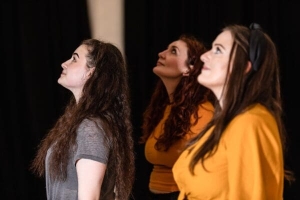 Lydia Davidson, Lori Flannigan and Nina Gray of Fearless Players rehearsing for 'Armour'. FP010 Lydia Davidson, Lori Flannigan and Nina Gray of Fearless Players rehearsing for 'Armour'. FP010