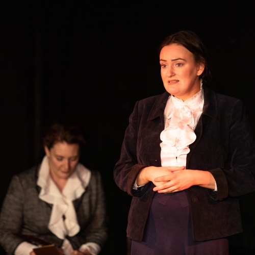 Lori Flannigan as Jean Armour and Lydia Davidson in Fearless Players' 'Armour: A Herstory of the Scottish Bard'. FP016