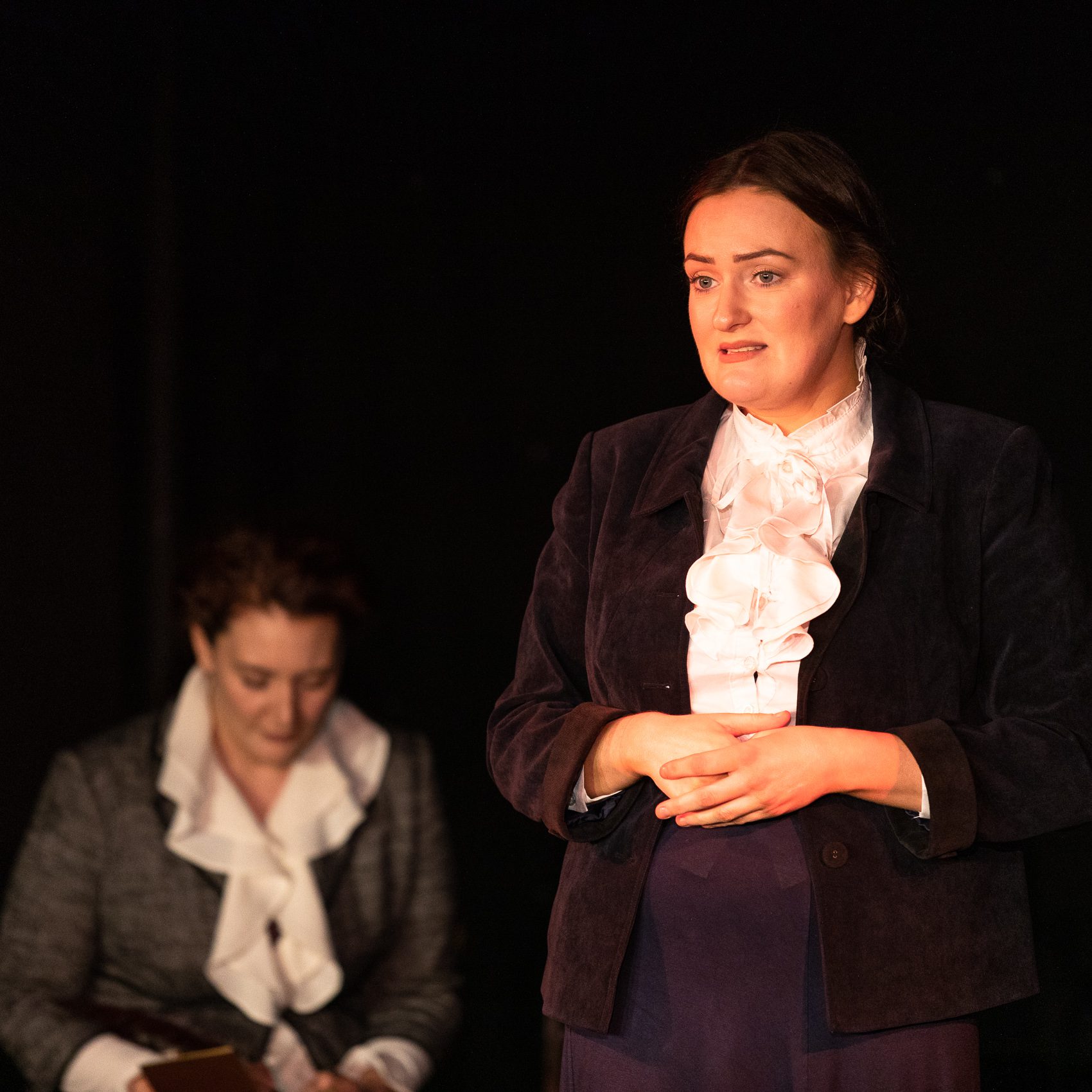 Lori Flannigan as Jean Armour and Lydia Davidson in Fearless Players' 'Armour: A Herstory of the Scottish Bard'. FP016