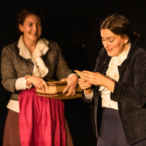Lydia Davidson as Nancy Maclehose and Lori Flannigan as Jean Armour in Fearless Players' 'Armour: A Herstory of the Scottish Bard'. FP024