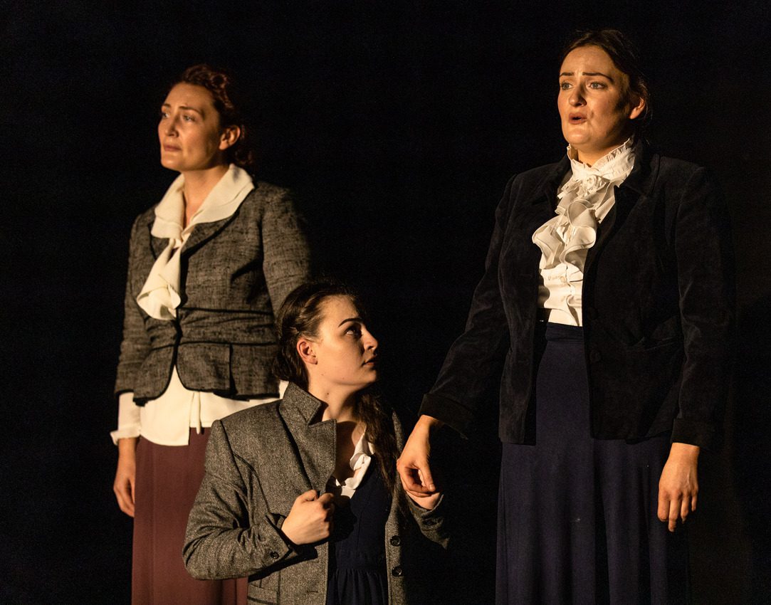 Lydia Davidson as Nancy Maclehose, Nina Gray as Sarah and Lori Flannigan as Jean Armour in Fearless Players' 'Armour: A Herstory of the Scottish Bard'. FP025