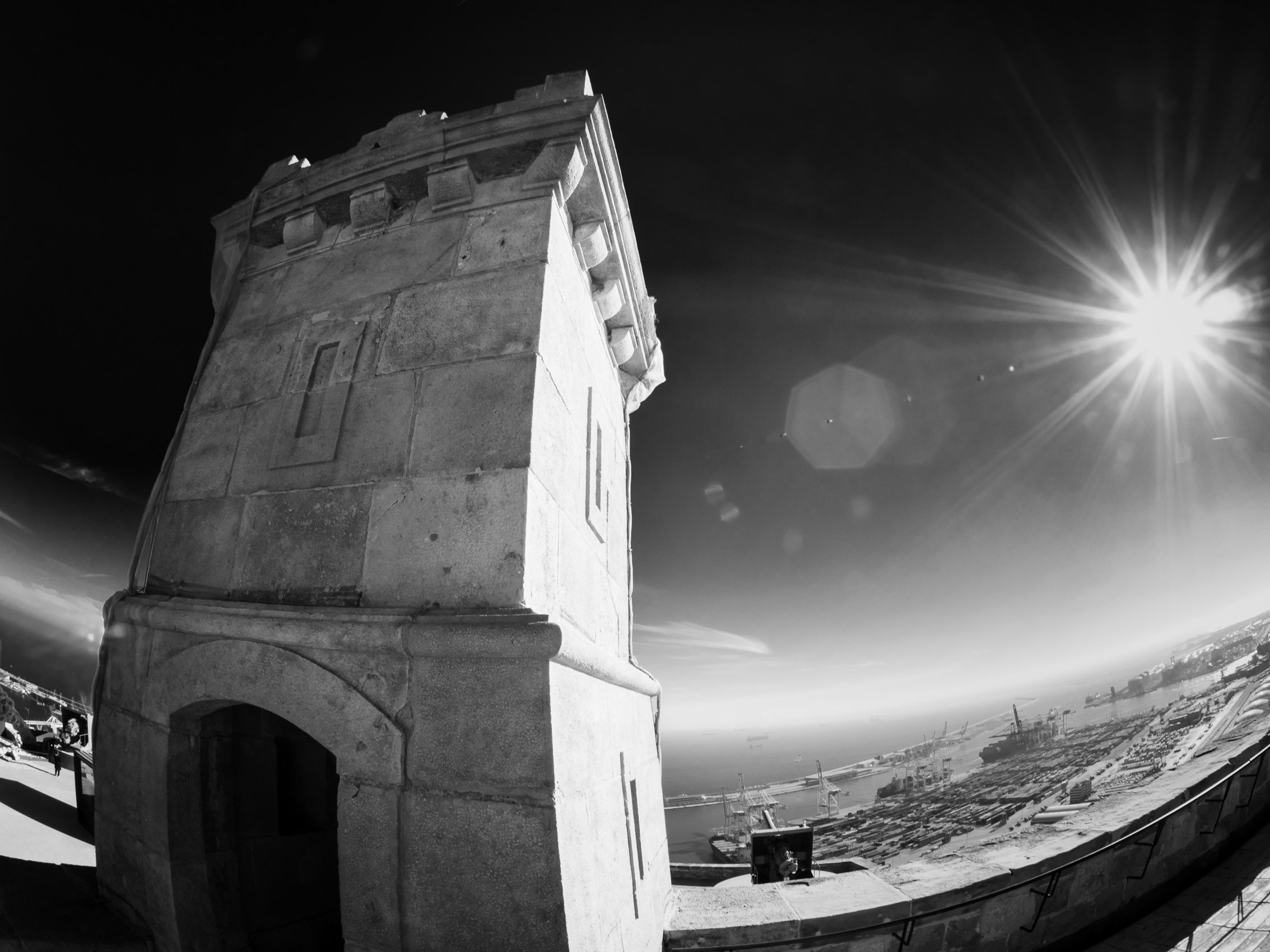 Watchtower on Montjuic Castle, Barceloona, Spain. BM004