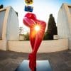 'Girl Escaping' sculpture by Juan Miro, at the Fundacio Joan Miro, Barcelona, Spain