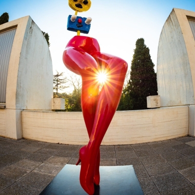 'Girl Escaping' sculpture by Juan Miro, at the Fundacio Joan Miro, Barcelona, Spain