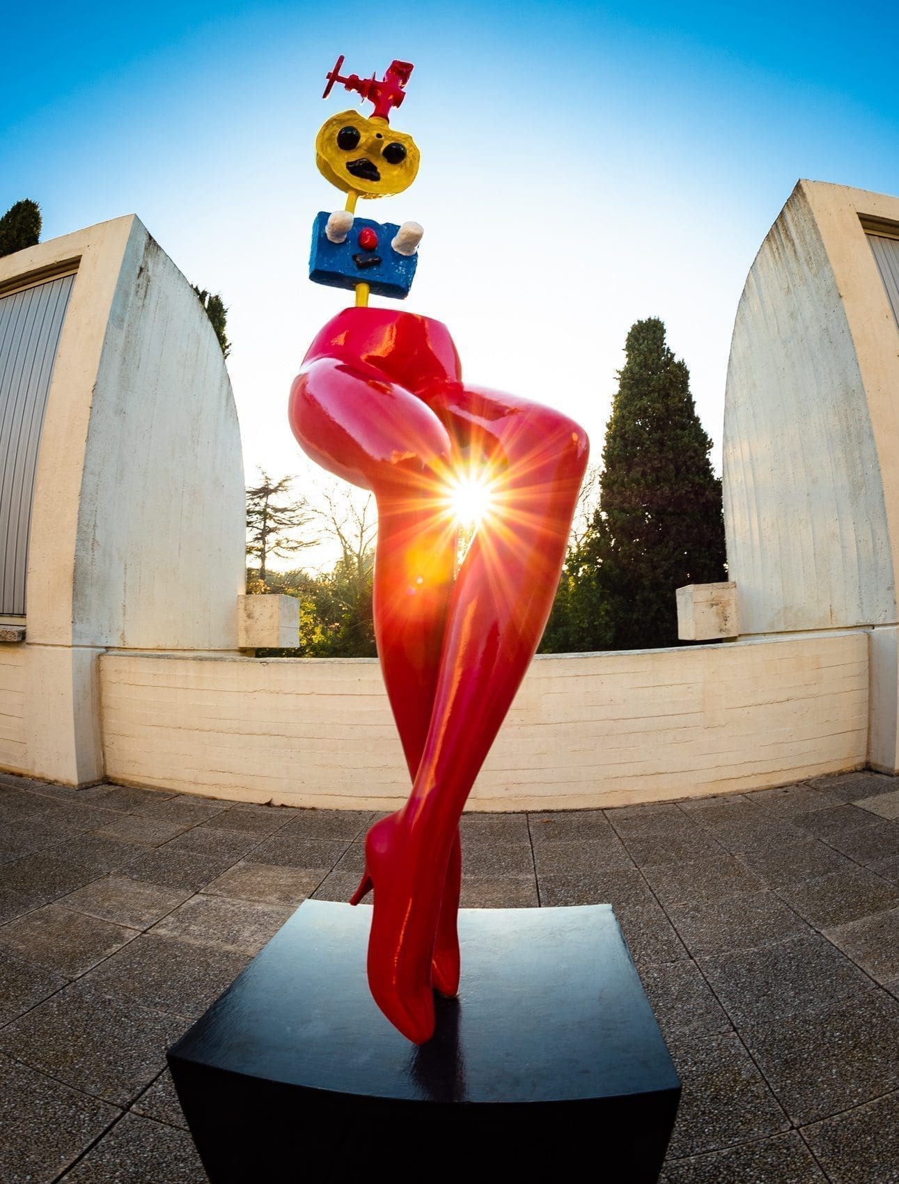 'Girl Escaping' sculpture by Juan Miro, at the Fundacio Joan Miro, Barcelona, Spain