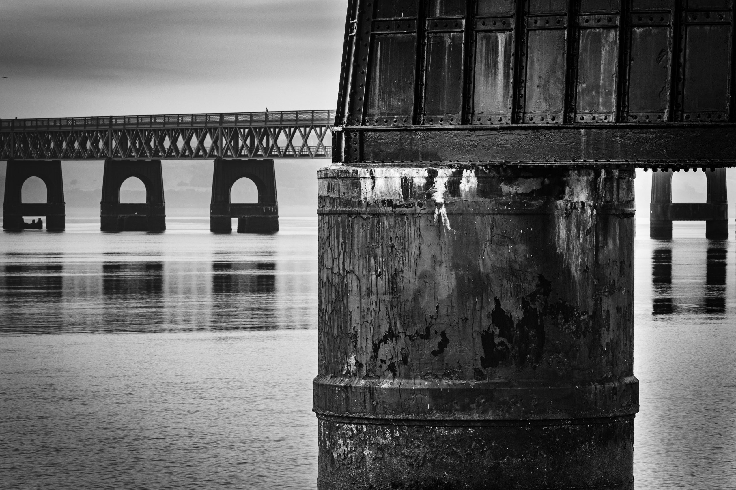 Pier of the Tay Rail Bridge from Dundee, Scotland. DD040