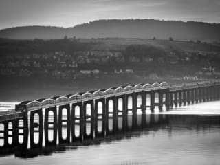The Tay Rail Bridge from Dundee, Scotland. DD038