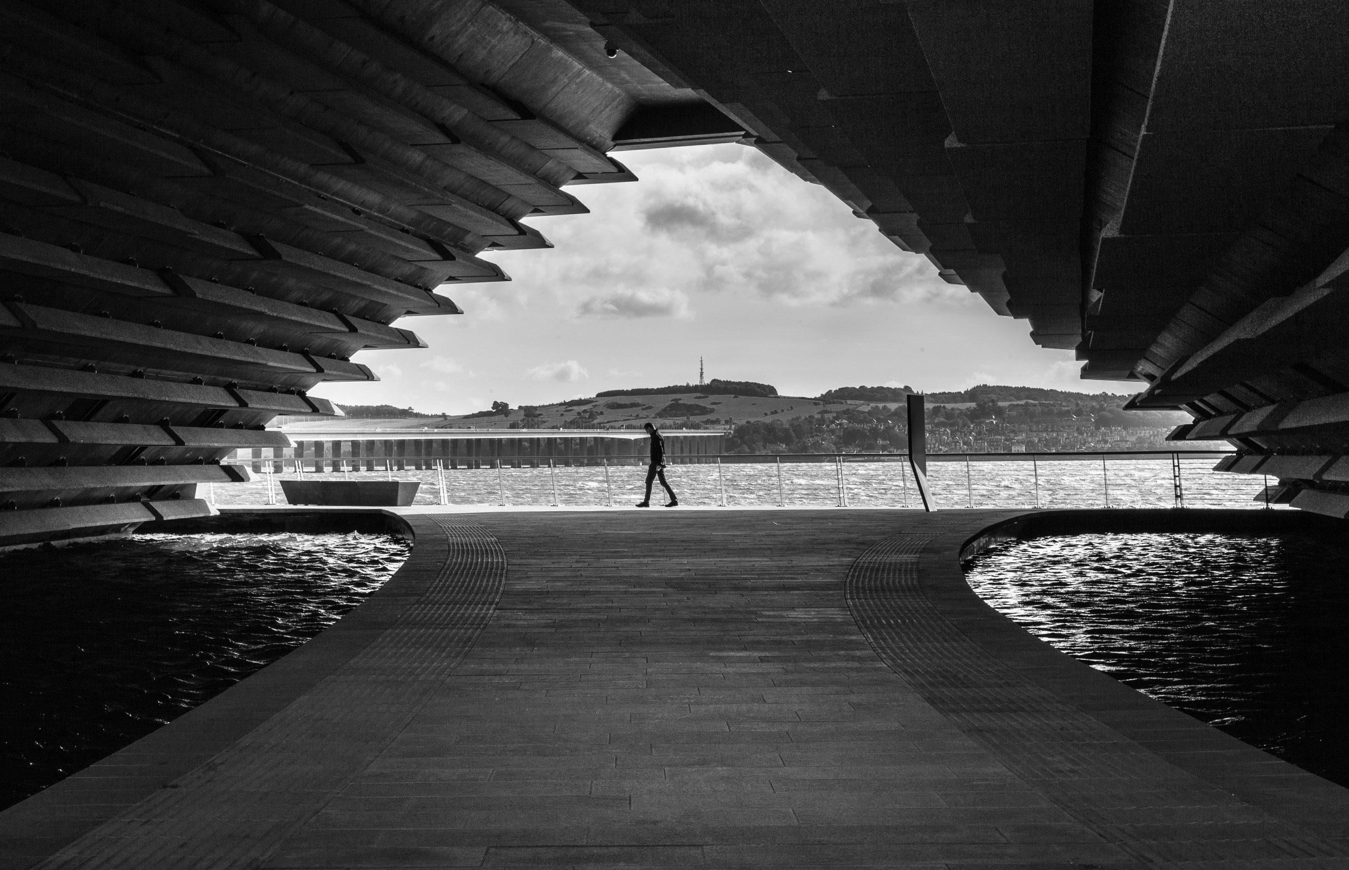The space under the V&A Dundee Building, Dundee, Scotland, United Kingdom.