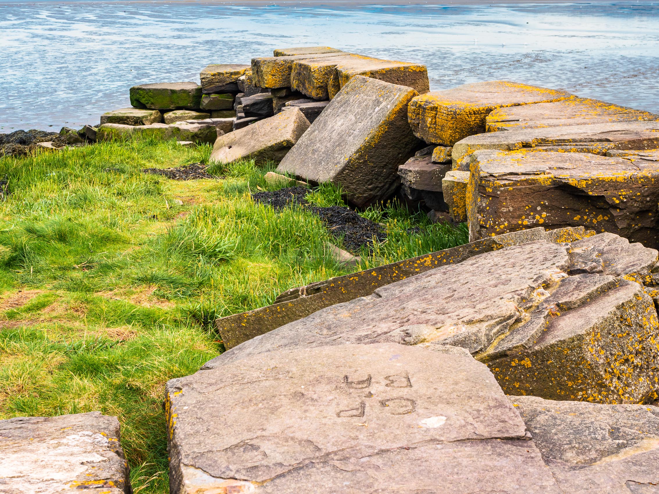 Derelict stone pier at Invergowrie, Scotland. DD103