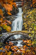 The Allt na Gob and packhorse bridge, Glen Lyon, Perthshire, Scotland.
