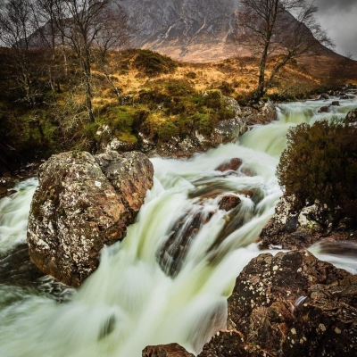 Buachaille Etive Mor Coupall Falls Spate Glen Etive
