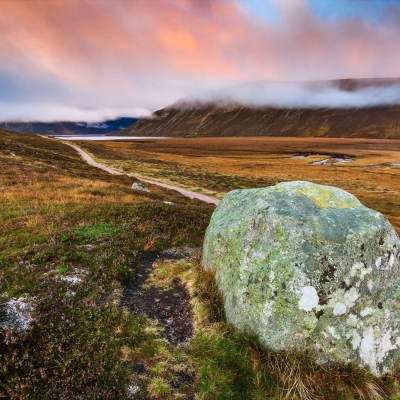 Dawn in Glen Muick, Cairngorms National Park, Scotland.