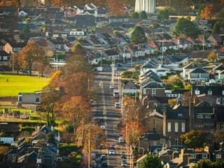 View of Menzieshill water tower.from Dundee Law, Dundee, Scotland.