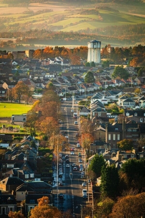 View of Menzieshill water tower.from Dundee Law, Dundee, Scotland. DD177