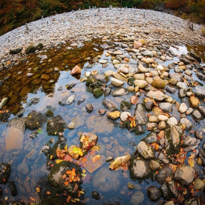 Fisheye view of the River Garry at Killicrankie.
