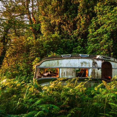 Abandoned caravan , Kintyre, Scotland. KA001