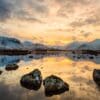 Sunset behind the Black Mount, Rannoch Moor, Scotland. LR008