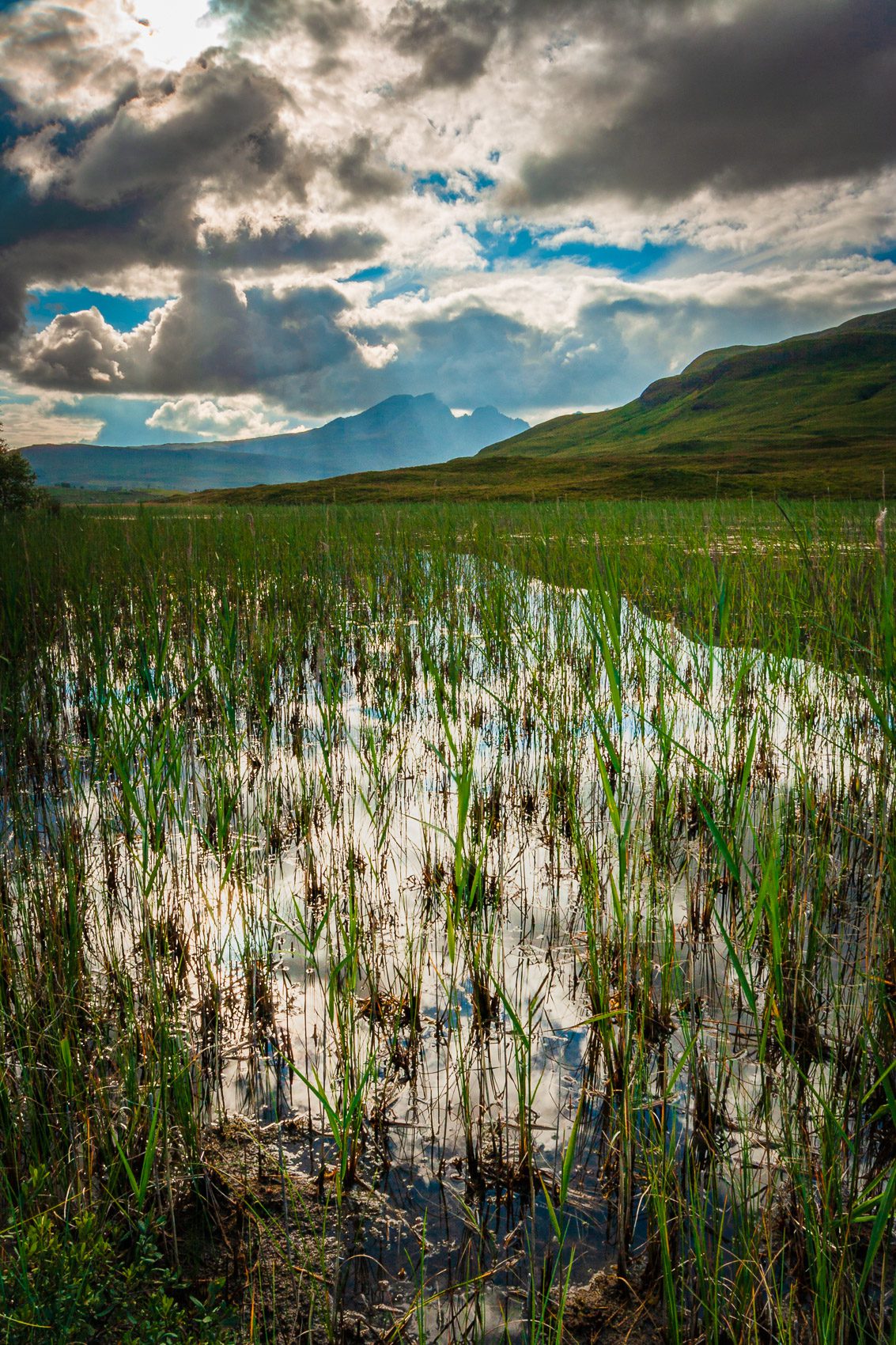 Reed-filled Loch Cill Chriosd, Isle of Skye, Scotland. HB002