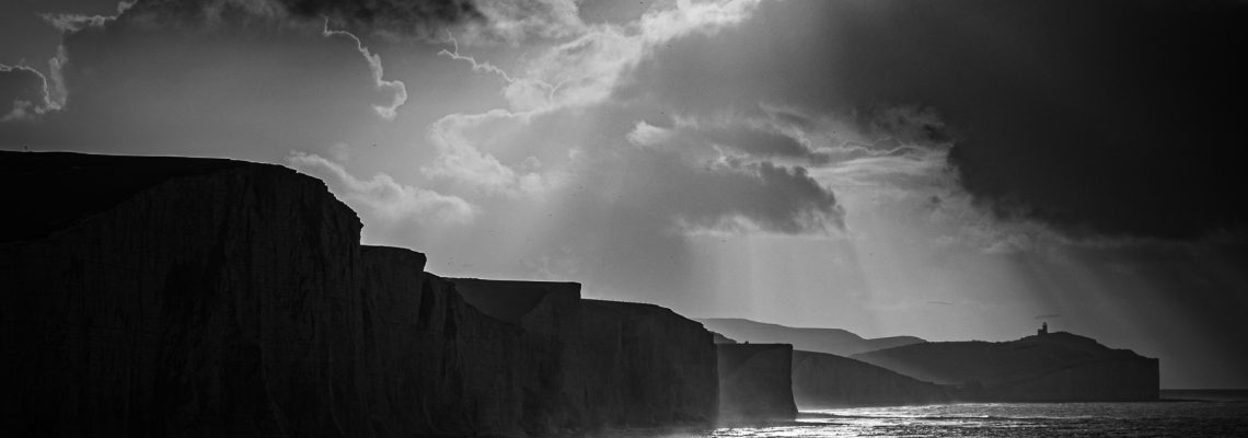 The Seven Sisters cliffs from Cuckmere, East Sussex, England.