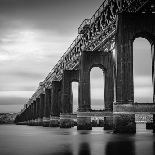 Southern pillars of the Tay Rail Bridge, Wormit, Fife, Scotland.