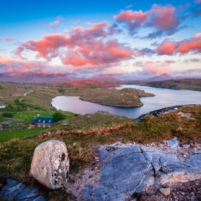 Loch Sheigra and Loch Inchard from Kinlochbervie, Sutherland, Scotland.