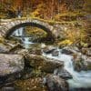 The packhorse bridge over the Allt na Gob, Glen Lyon, Perthshire, Scotland.