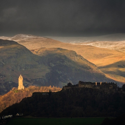 The Wallace Monument and the Ochil Hills, Stirlingshire, Scotland. SH034 The Wallace Monument and the Ochil Hills, Stirlingshire, Scotland.
