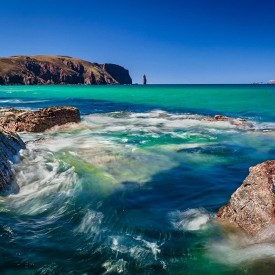 Wild water at Sandwood Bay, Sutherland, Scotland.