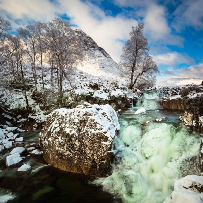 Frozen Coupall Falls Glen Etive Scotland